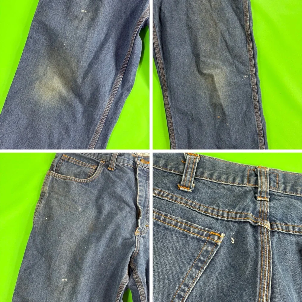 Tyndale FR Distressed Carpenter Jeans Mens 38/32 Blue Flame Resistant Workwear